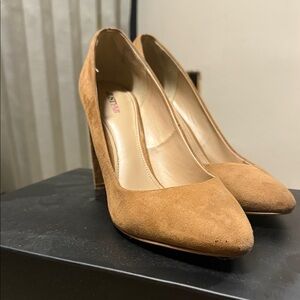 JustFab Tan Suede Heels